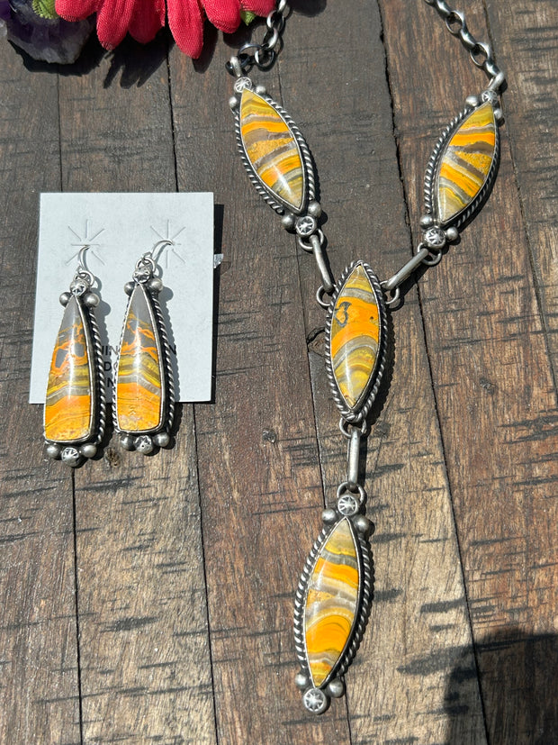 Bumblebee Jasper Lariat Set- C