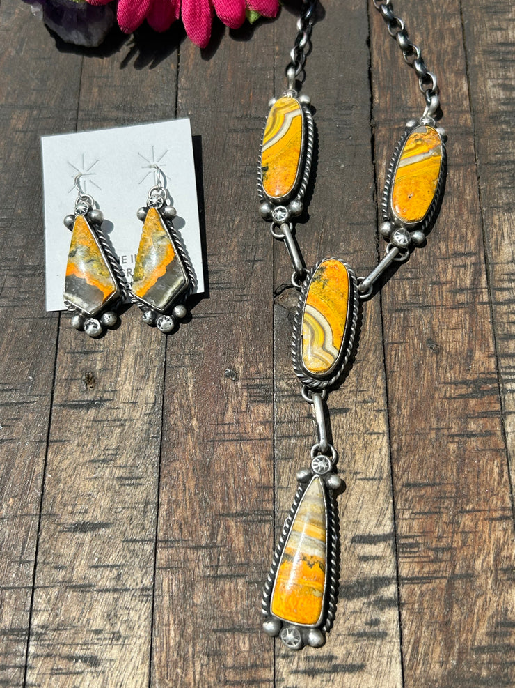 Bumblebee Jasper Lariat Set- B