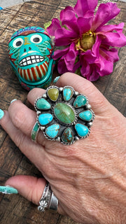 Kingman Turquoise Cluster Ring #3