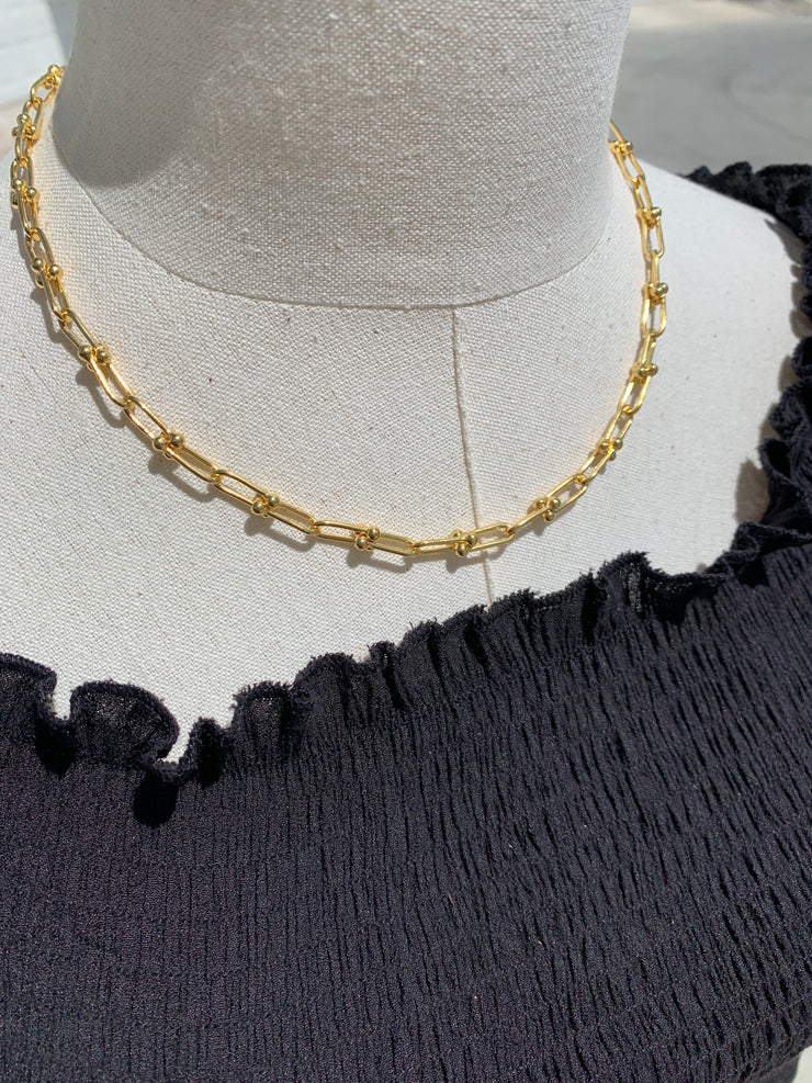 19" 14 Karat Gold Horse Bit Chain Necklace