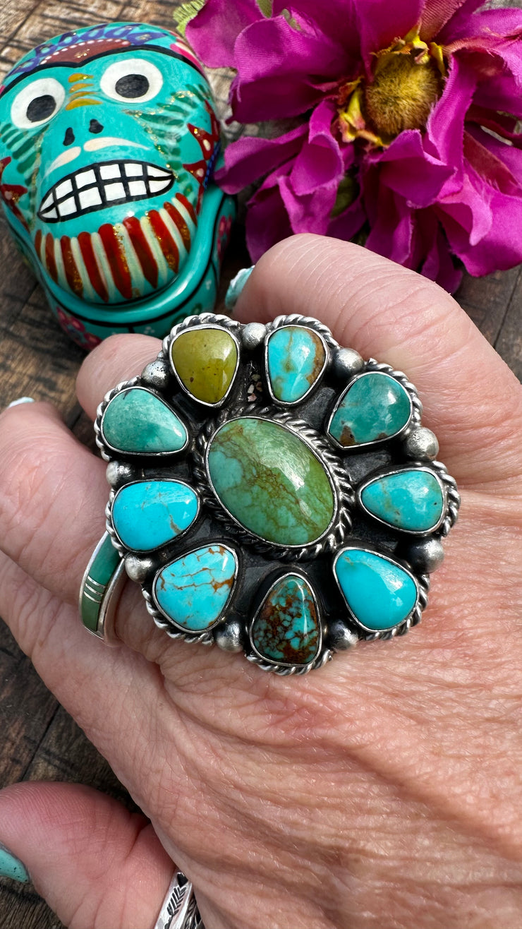 Kingman Turquoise Cluster Ring #3