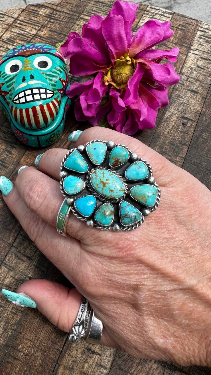 Kingman Turquoise Cluster Ring #2