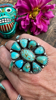 Kingman Turquoise Cluster Ring #2