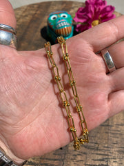 20 1/2" 14 Karat Gold Horse Bit Chain Necklace