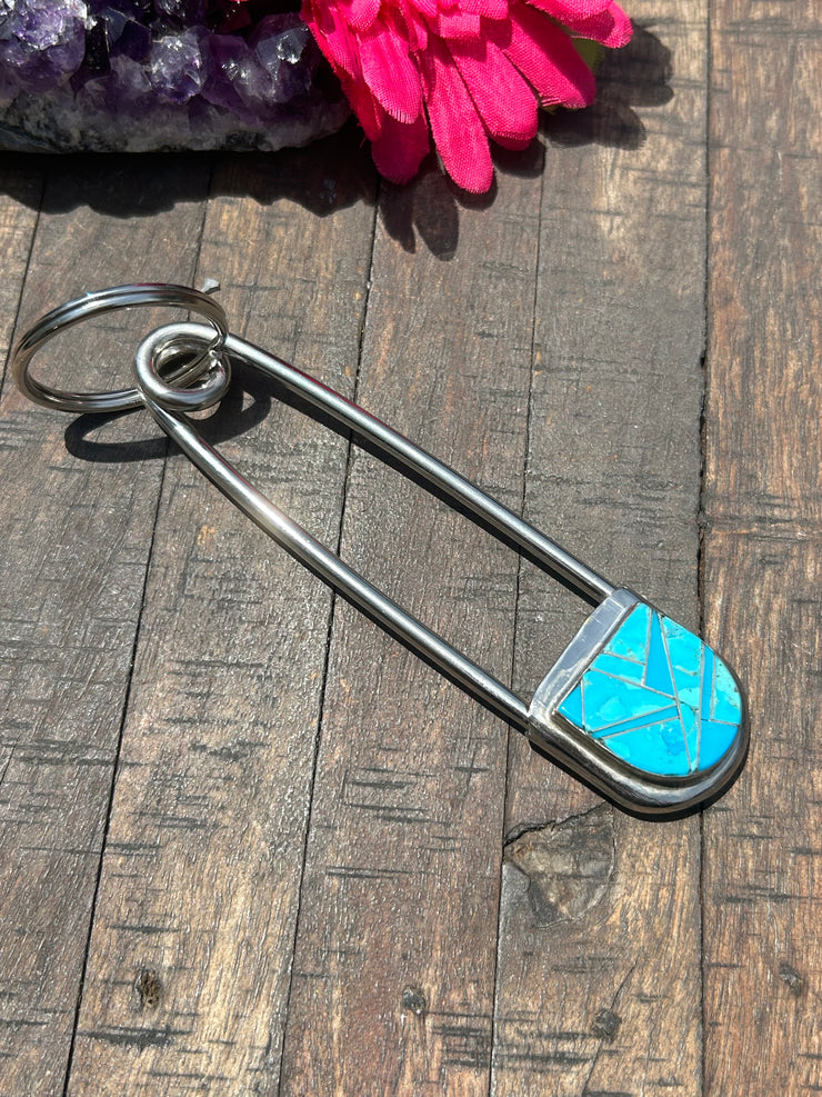 Inlay Safety Pin Key Chain