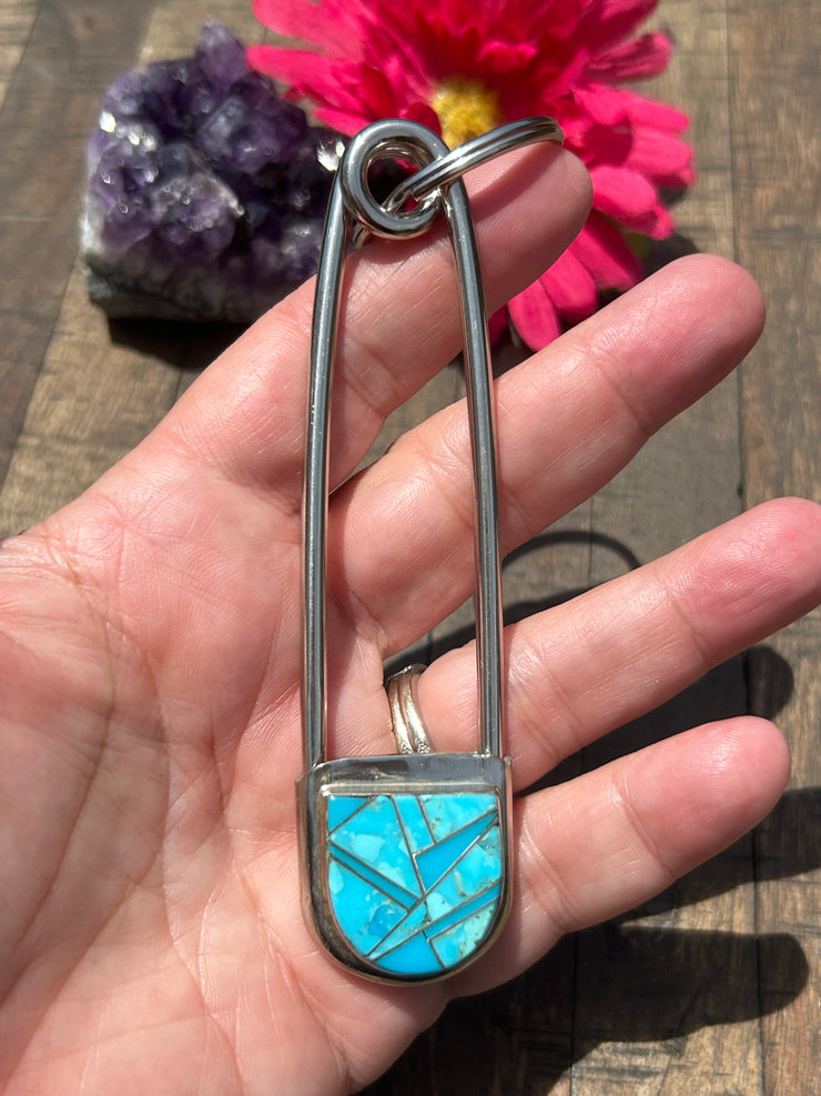 Inlay Safety Pin Key Chain