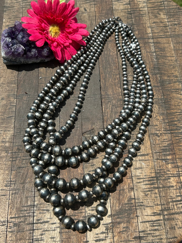 5 Strand Sterling Pearl Necklace