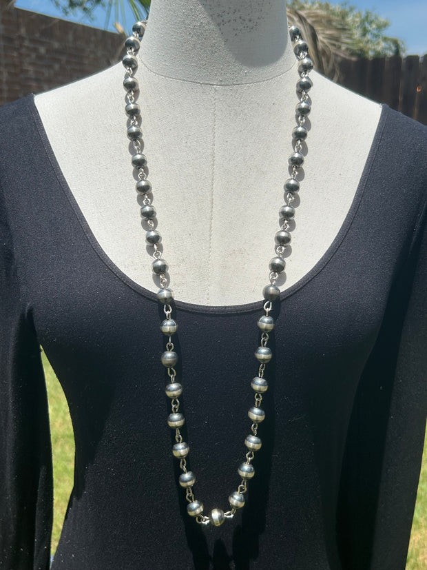 38" 12mm Navajo Pearl Rosary Necklace