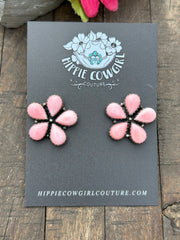 "Cotton Candy"Flower Cluster Earrings- B