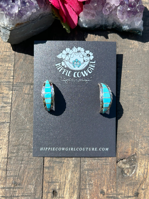 Kingman Inlay Hoop Earrings