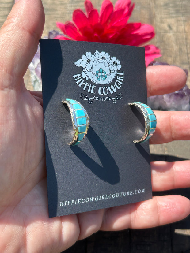 Kingman Inlay Hoop Earrings