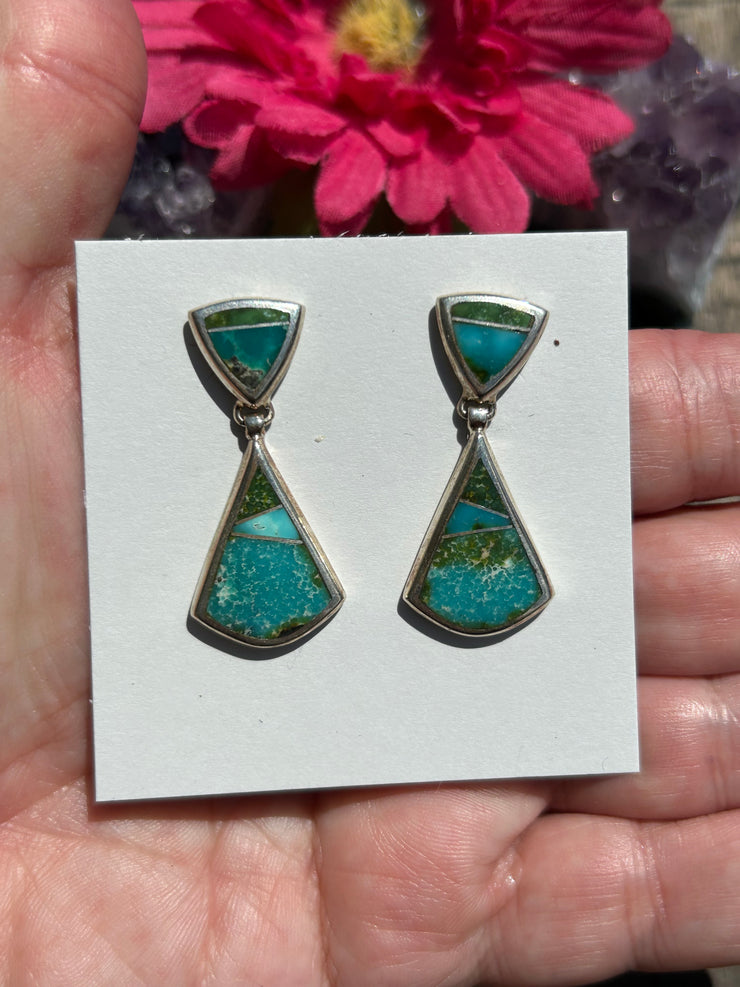 Kingman Inlay Dangle Earrings