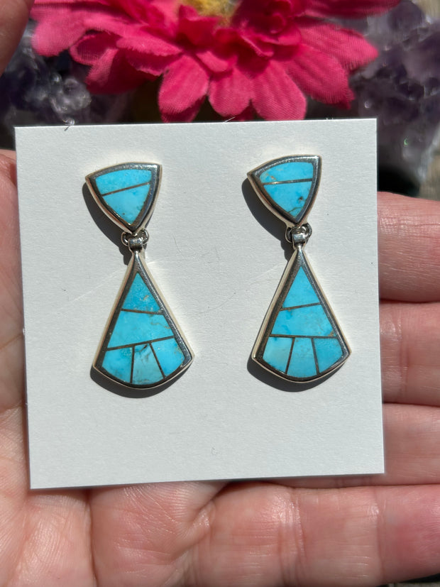 Kingman Inlay Dangle Earrings #1