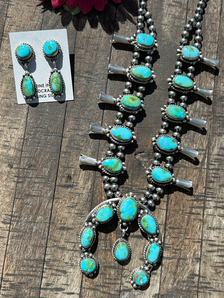 Sonoran Turquoise Squash Blossom Set