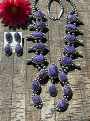 Charoite Squash Blossom Set