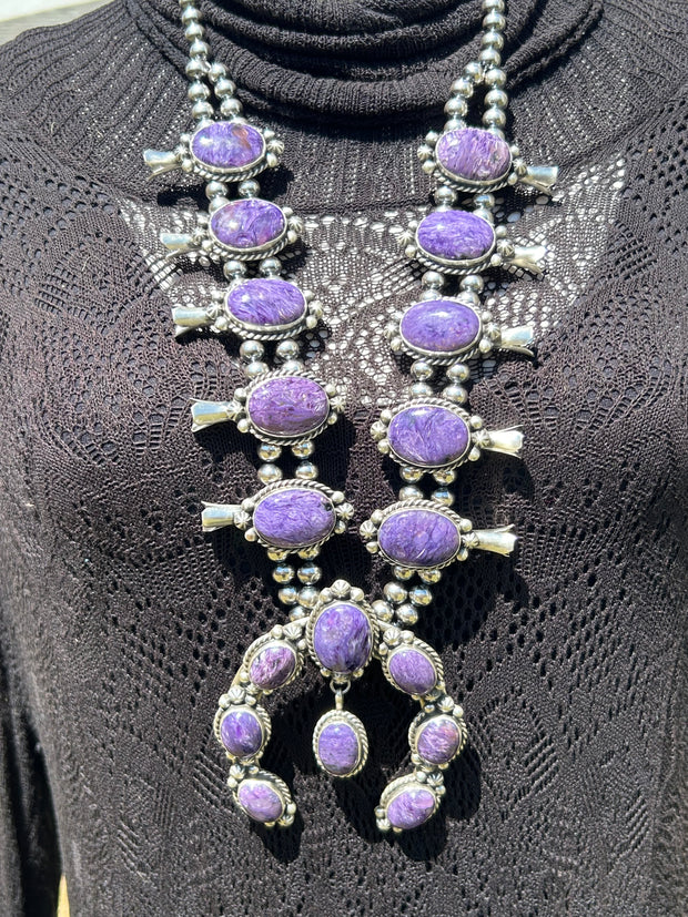 Charoite Squash Blossom Set