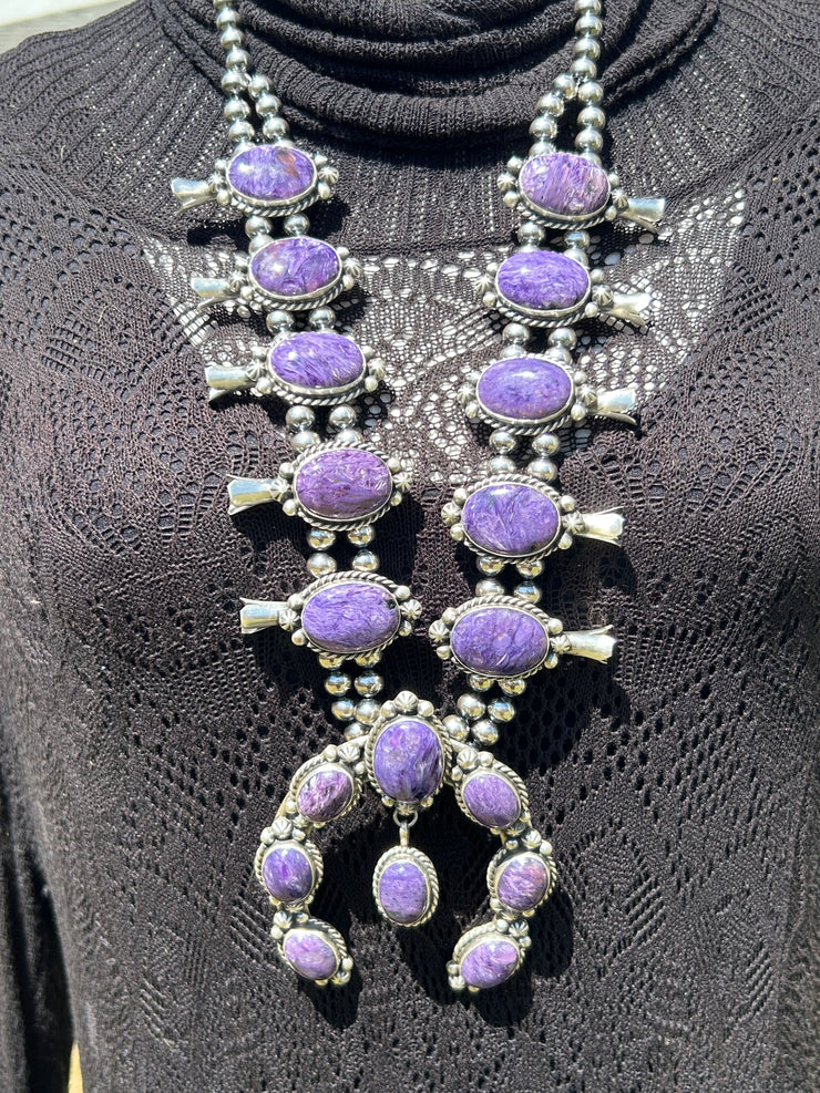 Charoite Squash Blossom Set