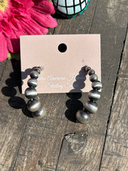 Sterling Pearl Half Hoop Earrings