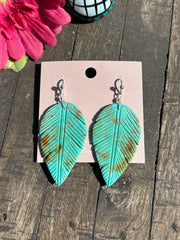 Kingman Feather Dangle Earrings