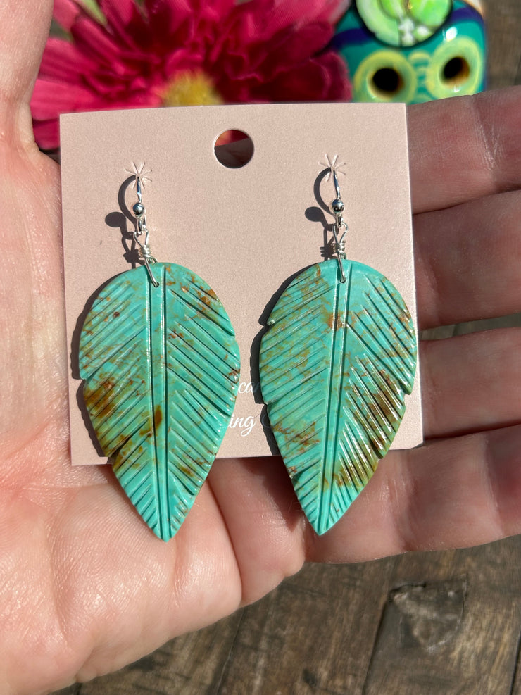 Kingman Feather Dangle Earrings