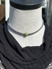 14"Sonoran and Sterling Pearl Necklace