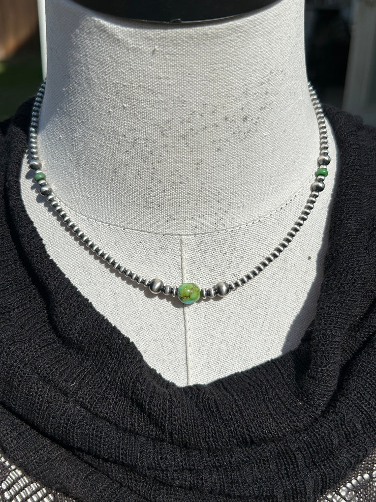 16"Sonoran and Sterling Pearl Necklace