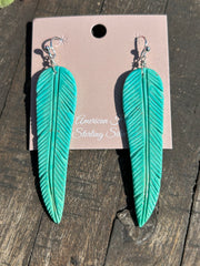 Kingman Feather Dangle Earrings