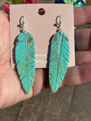 Kingman Feather Dangle Earrings