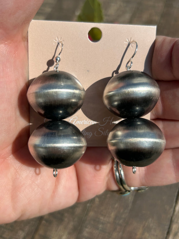 Double Sterling Pearl Earrings