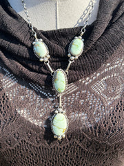 4 Stone Palomino Variscite Lariat Set