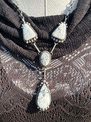 4 Stone White Buffalo Lariat Set