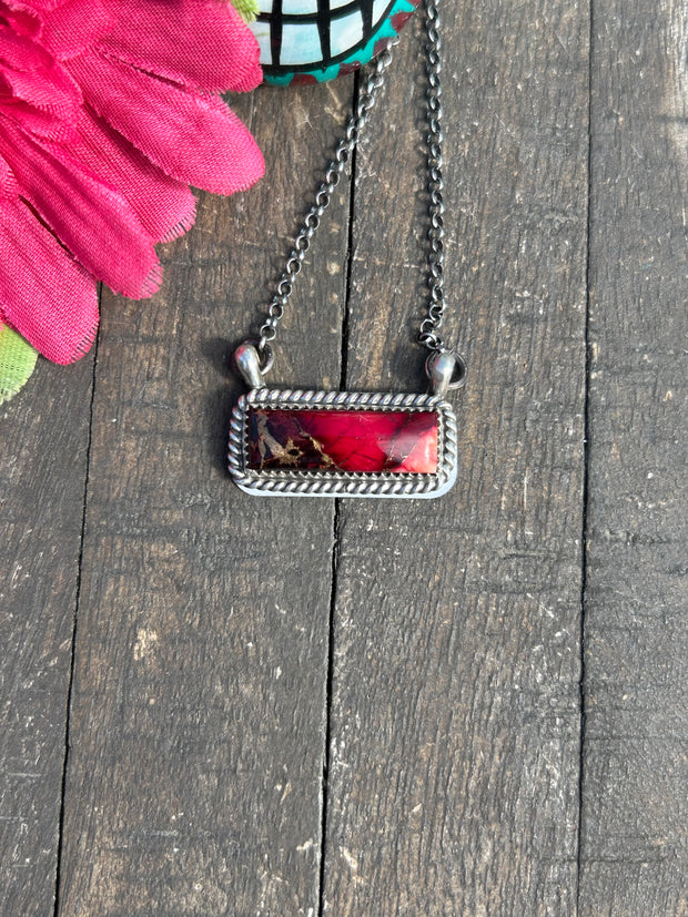 Dahlia Rose Bar Necklace #1