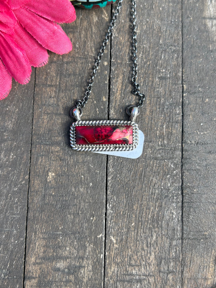 Dahlia Rose Bar Necklace #4