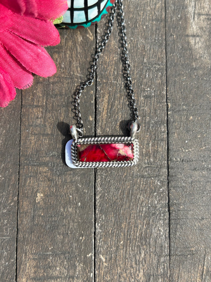 Dahlia Rose Bar Necklace #8