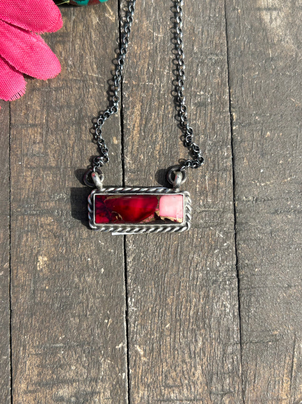 Dahlia Rose Bar Necklace #9