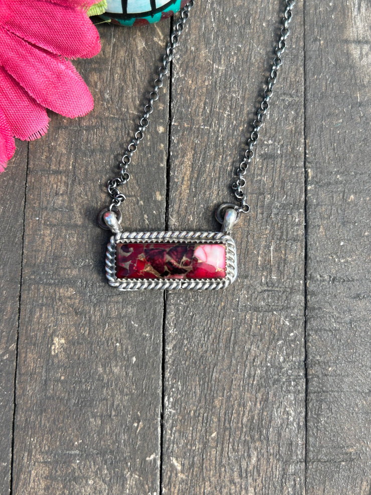 Dahlia Rose Bar Necklace #10