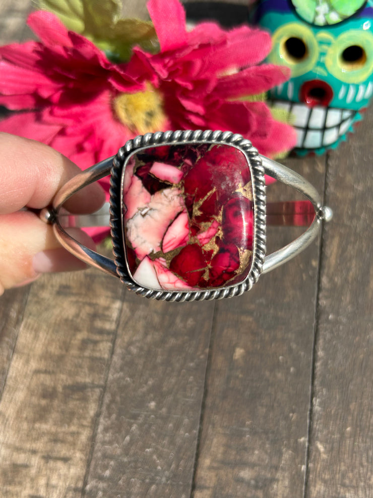 Single Stone Dahlia Rose Cuff #3