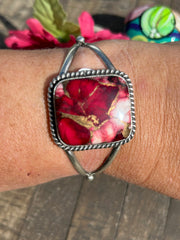 Single Stone Dahlia Rose Cuff #4