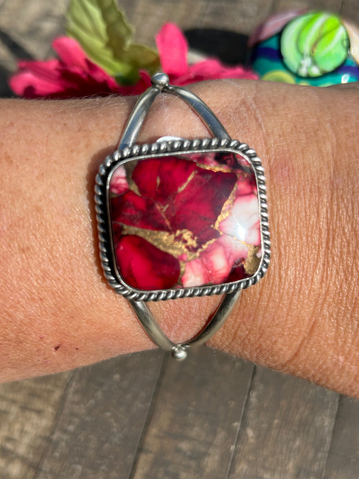 Single Stone Dahlia Rose Cuff #4