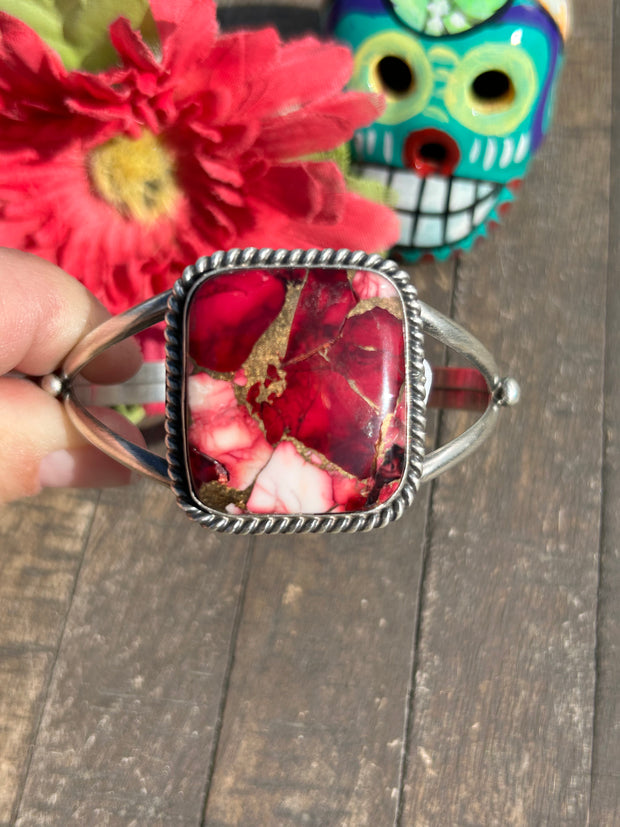 Single Stone Dahlia Rose Cuff #4