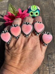 Adjustable "Cotton Candy" Heart Ring (Dark)