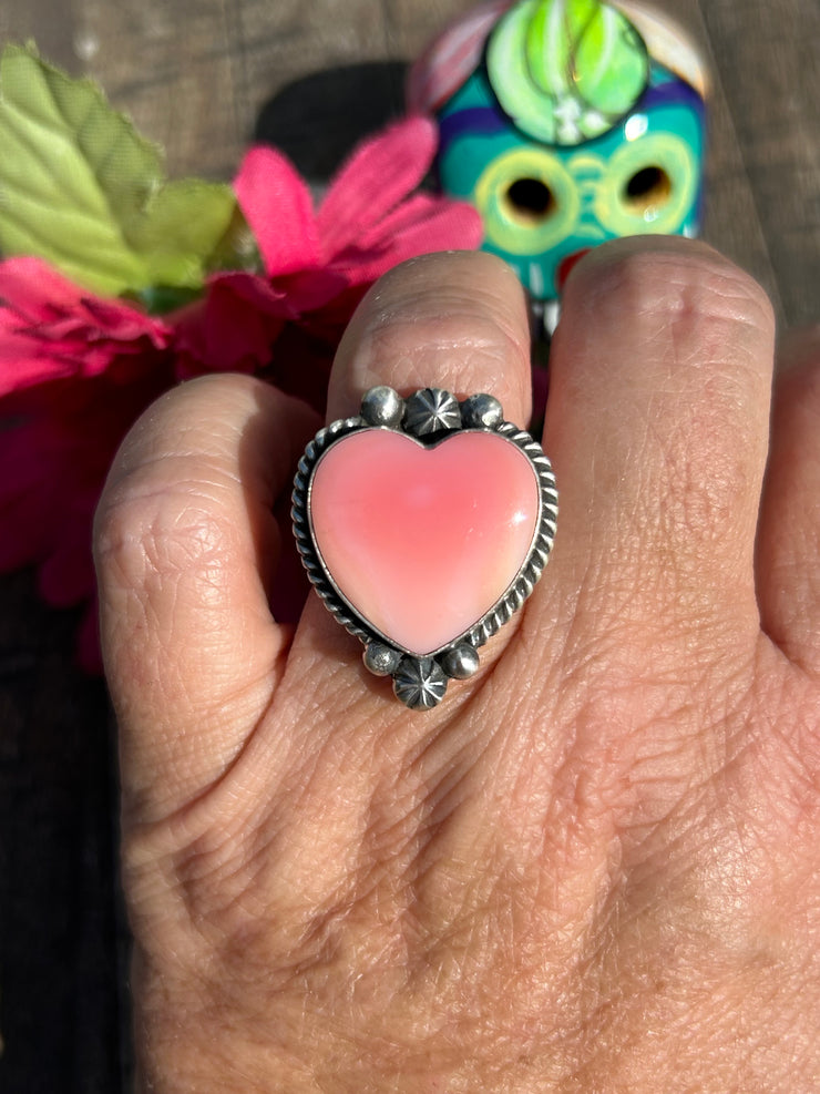 Adjustable "Cotton Candy" Heart Ring (Dark)