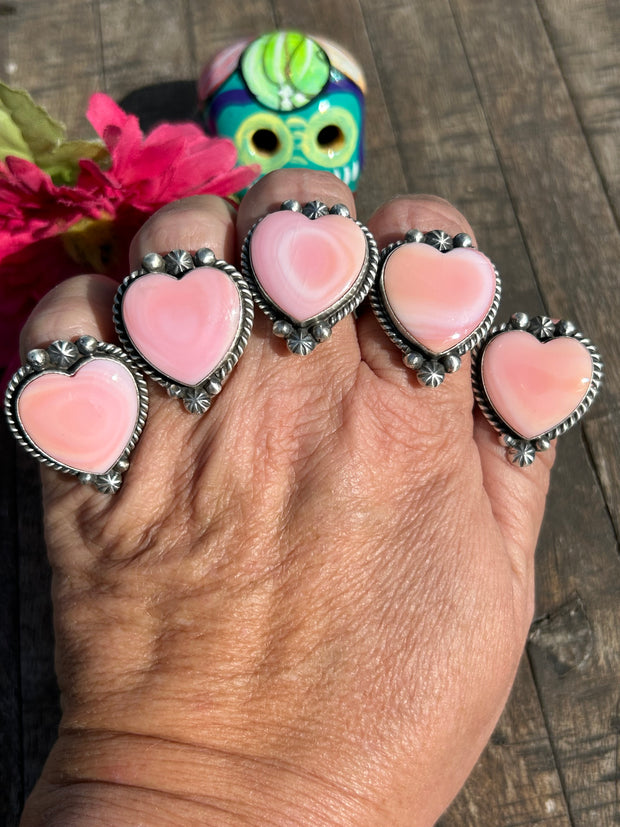 Adjustable "Cotton Candy" Heart Ring (Light)