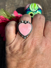 Adjustable "Cotton Candy" Heart Ring (Light)