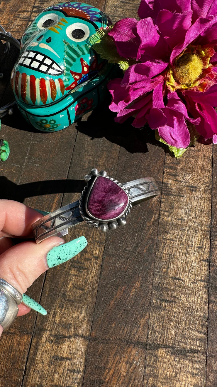 Purple Spiny Stamped Cuff #3