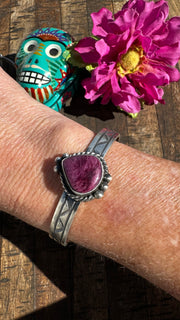 Purple Spiny Stamped Cuff #3