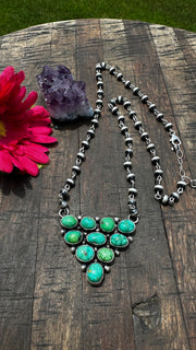 Sonoran Turquoise and Sterling Pearl Necklace