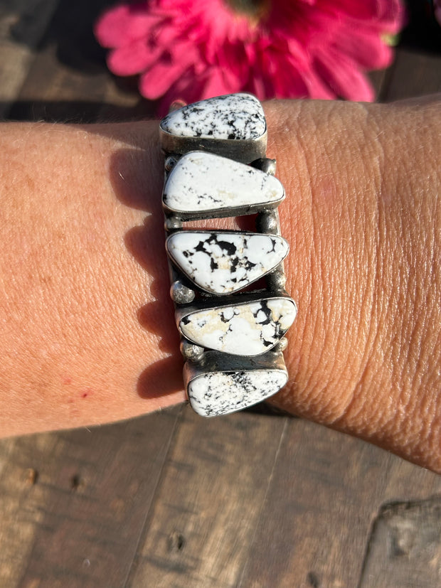 5 Stone White Buffalo Cuff #2