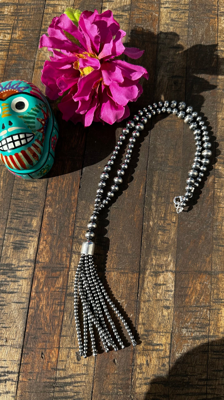 18" "Navajo Style" Pearl Tassel Necklace