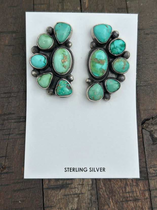 Mixed Mines Half Cluster Earrings